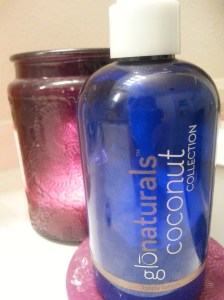 bottle of coconut oil lotion