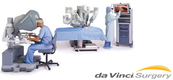 operating room set-up with da vinci surgical machine