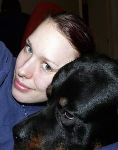 A young woman and her dog