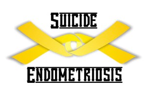 Two yellow ribbons coming together for Endometriosis and Suicide Awareness