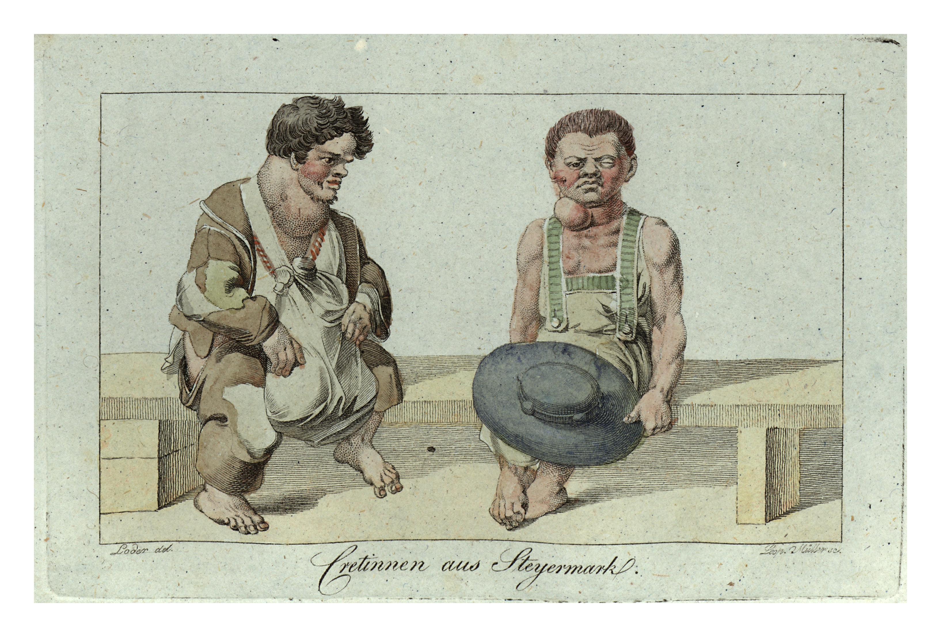 Vintage drawing of men with goiters