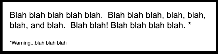 Text that reads Blah blah blah 