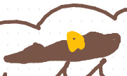 Illustration of a turd with a piece of corn sticking out of it