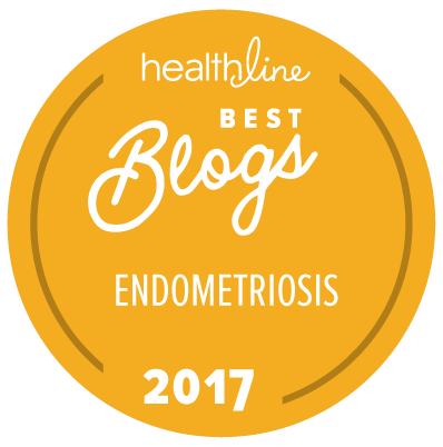 Badge that reads "healthline best blogs endometriosis 2017"