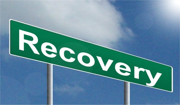 Road sign that reads "recovery"