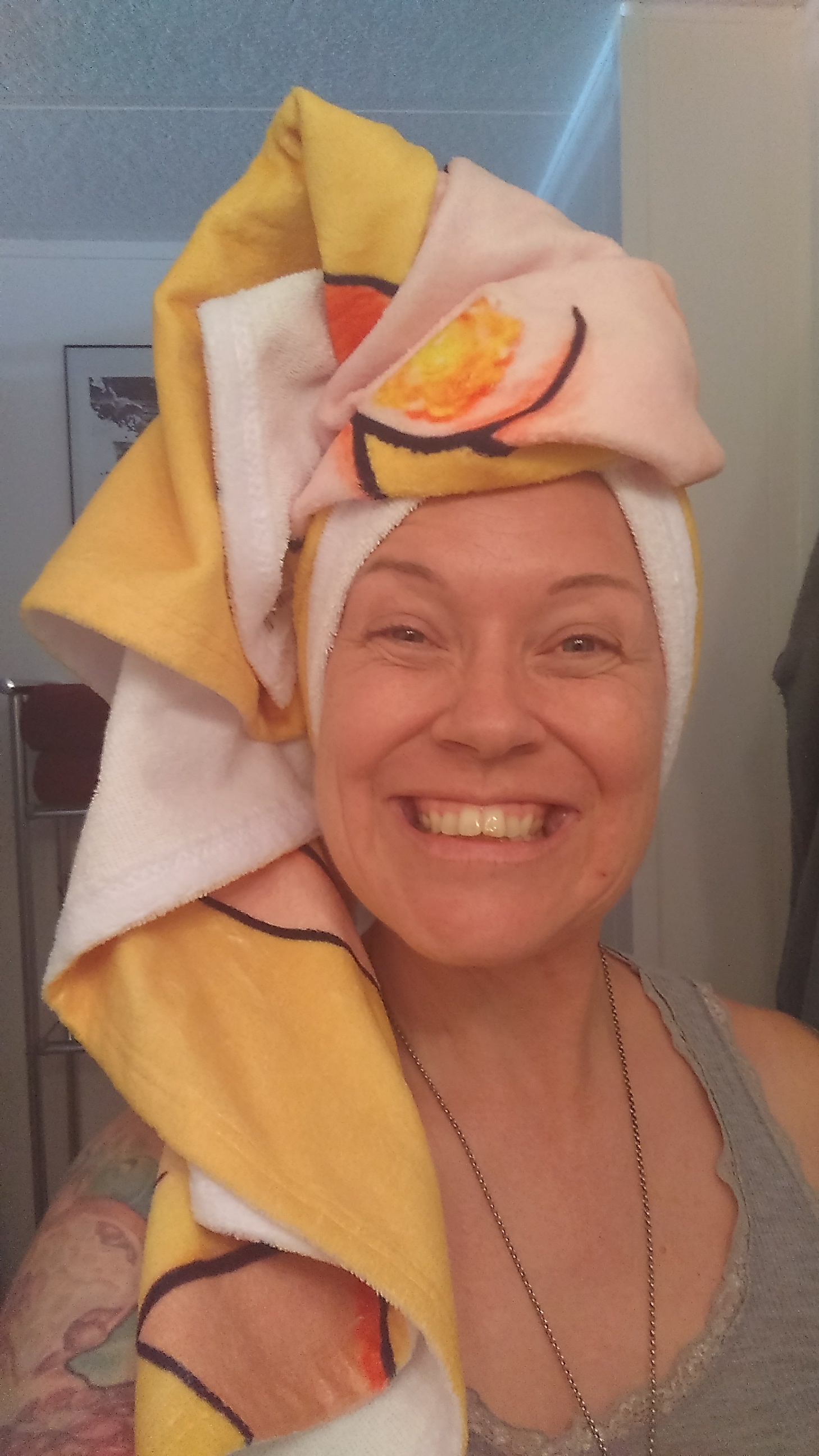 Another view of the Bloomin' Uterus Endometriosis awareness beach towel