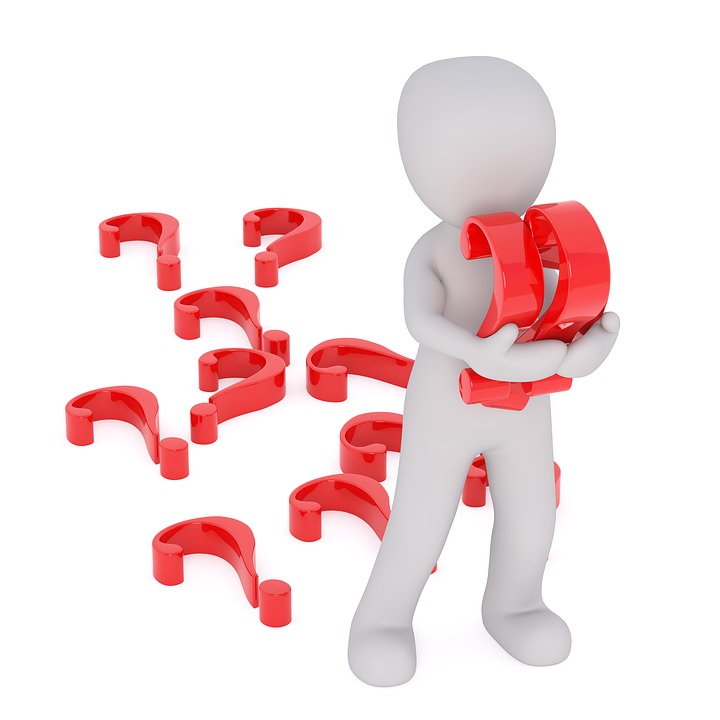 Stickman holding a bunch of questionmarks