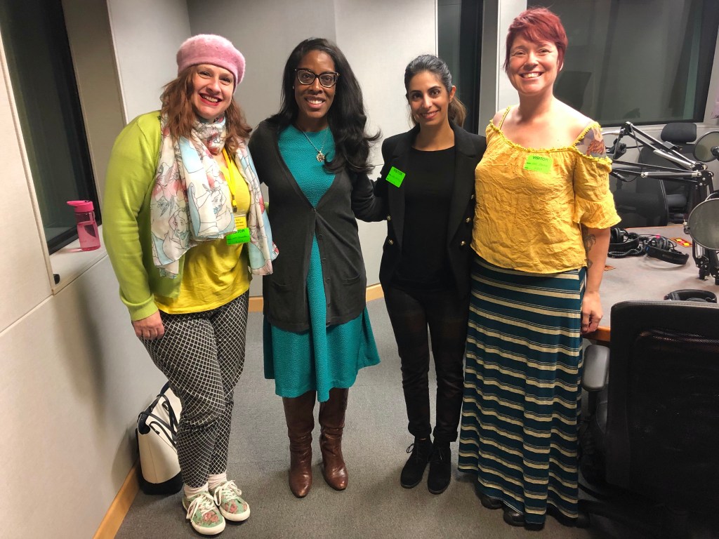 Dr. Sally Rafie, Sister Donatella Soul, Ms. Hindmon, and myself after recording