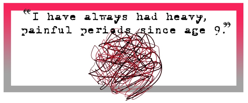 quote that reads I have always had heavy, painful periods since age 9.