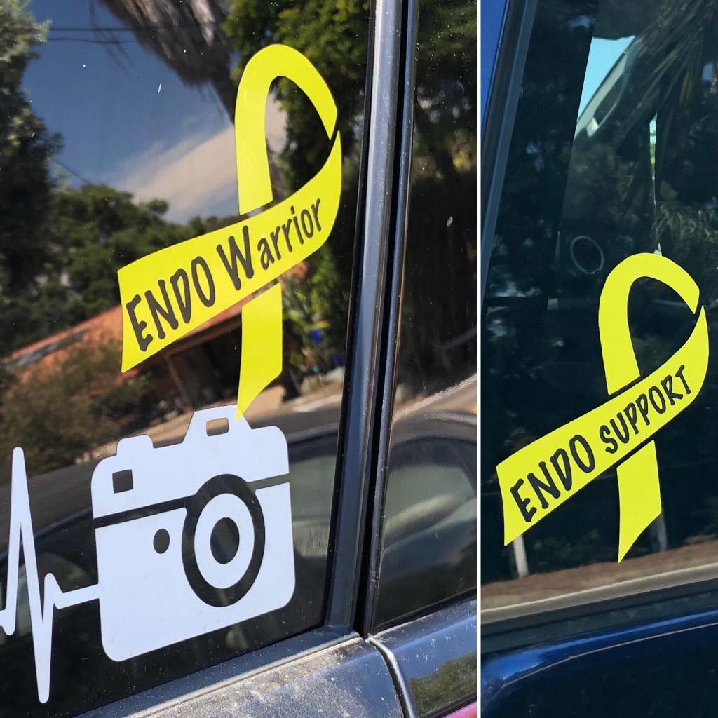 EndoWarrior and EndoSupport yellow ribbon car decals